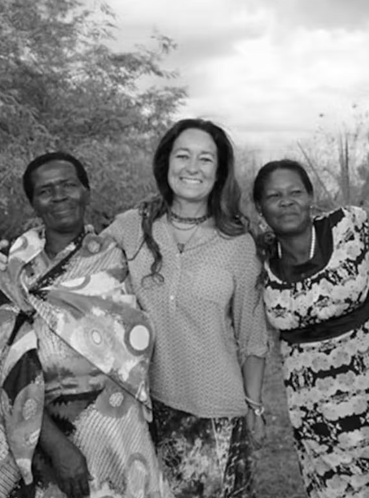 black and white image of 3 women