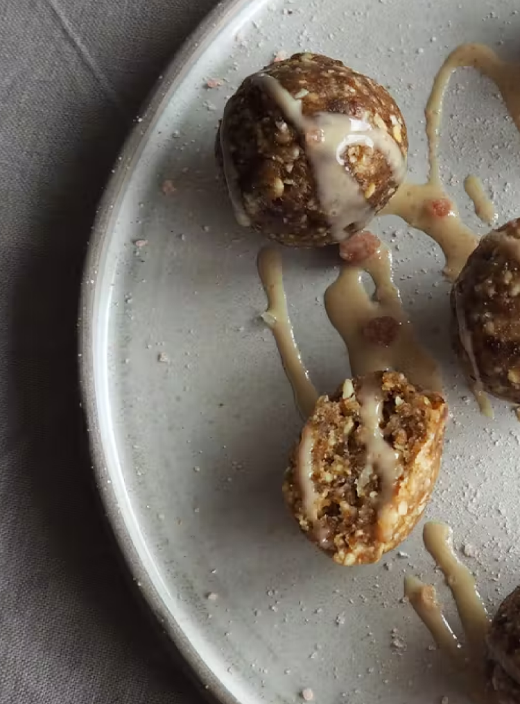 healthy snacks on a grey plate