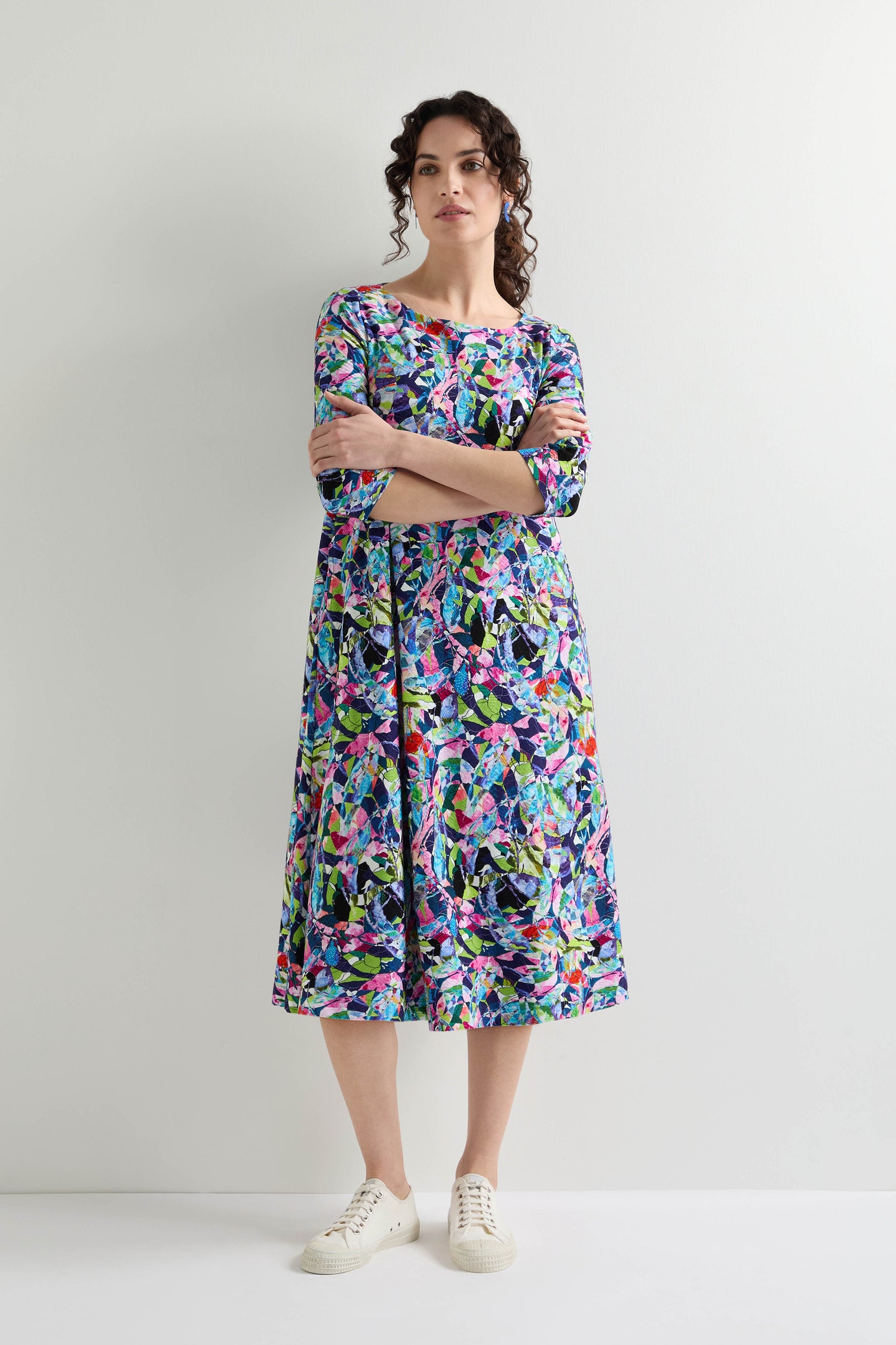 Petal Print Jersey Dress