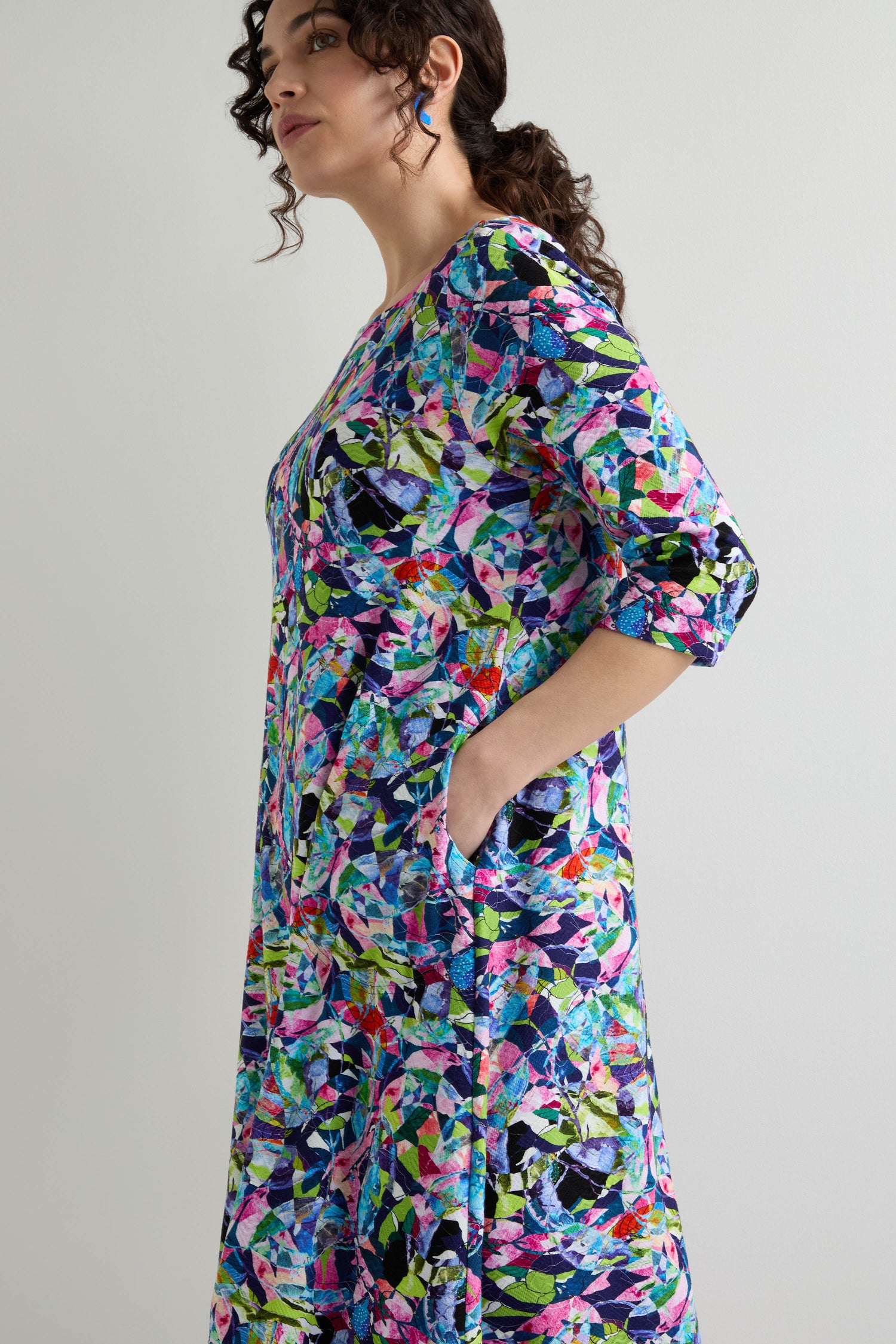 Petal Print Jersey Dress