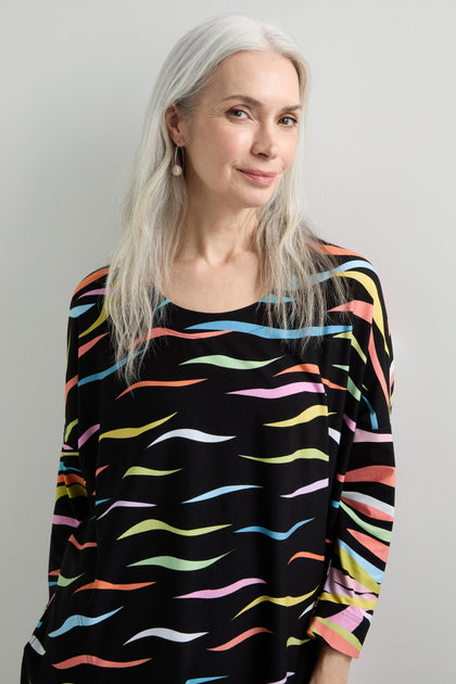 Streamer Print Jersey Tunic