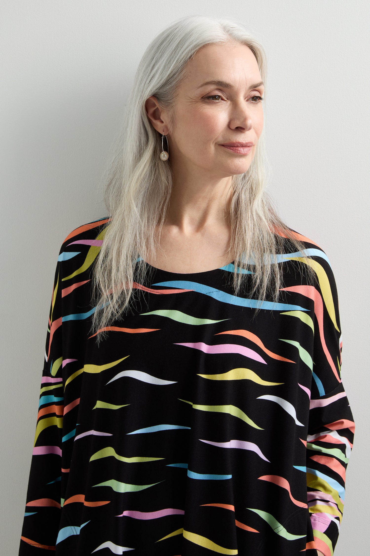 Streamer Print Jersey Tunic