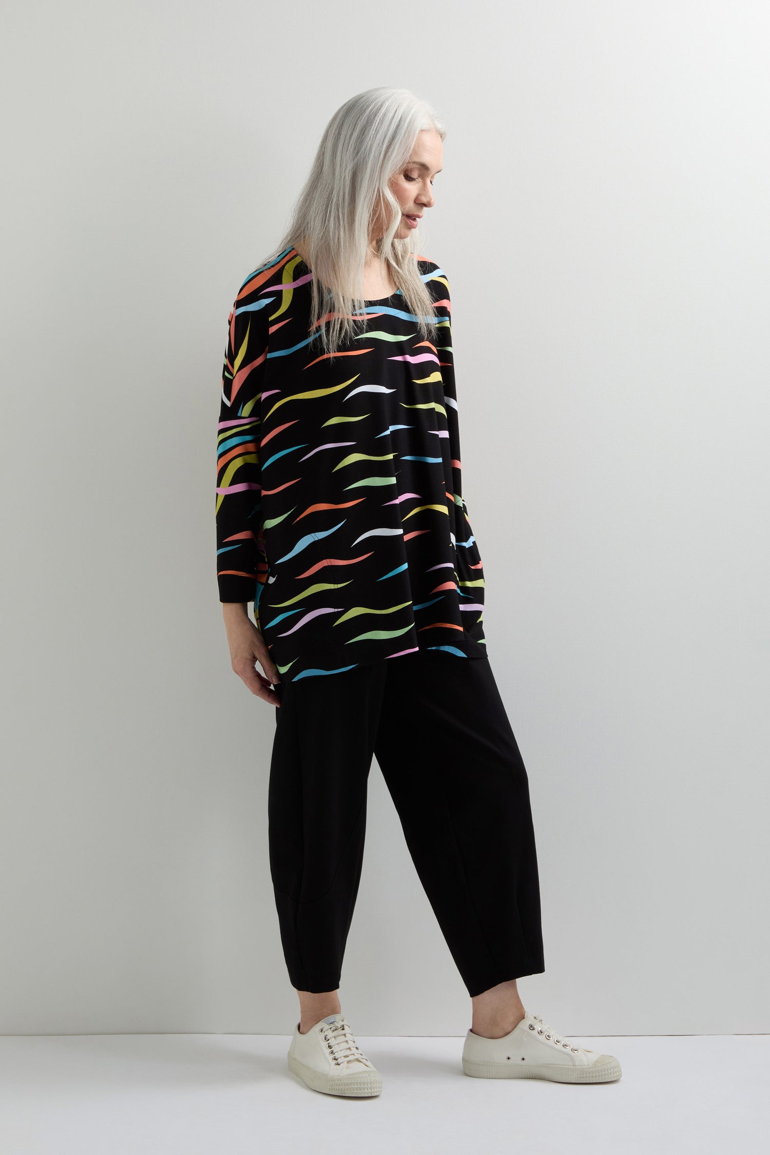 Streamer Print Jersey Tunic