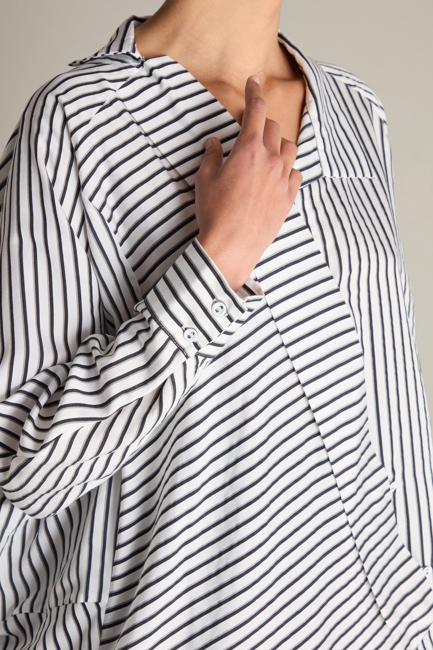 Stripe Asymmetric Shirt