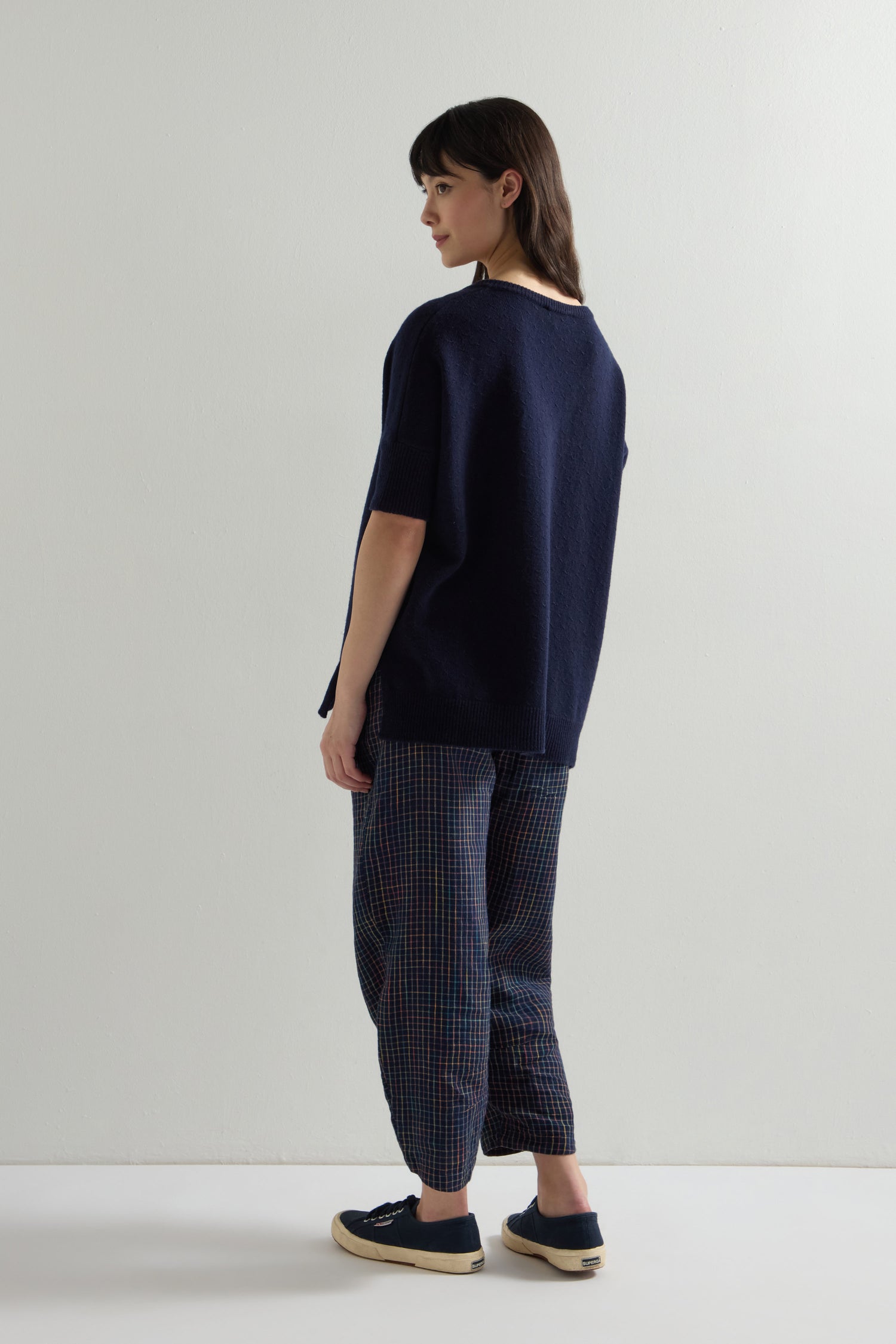 Merino V Neck Knot Stitch Jumper