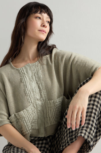 Pleated Front Cardi