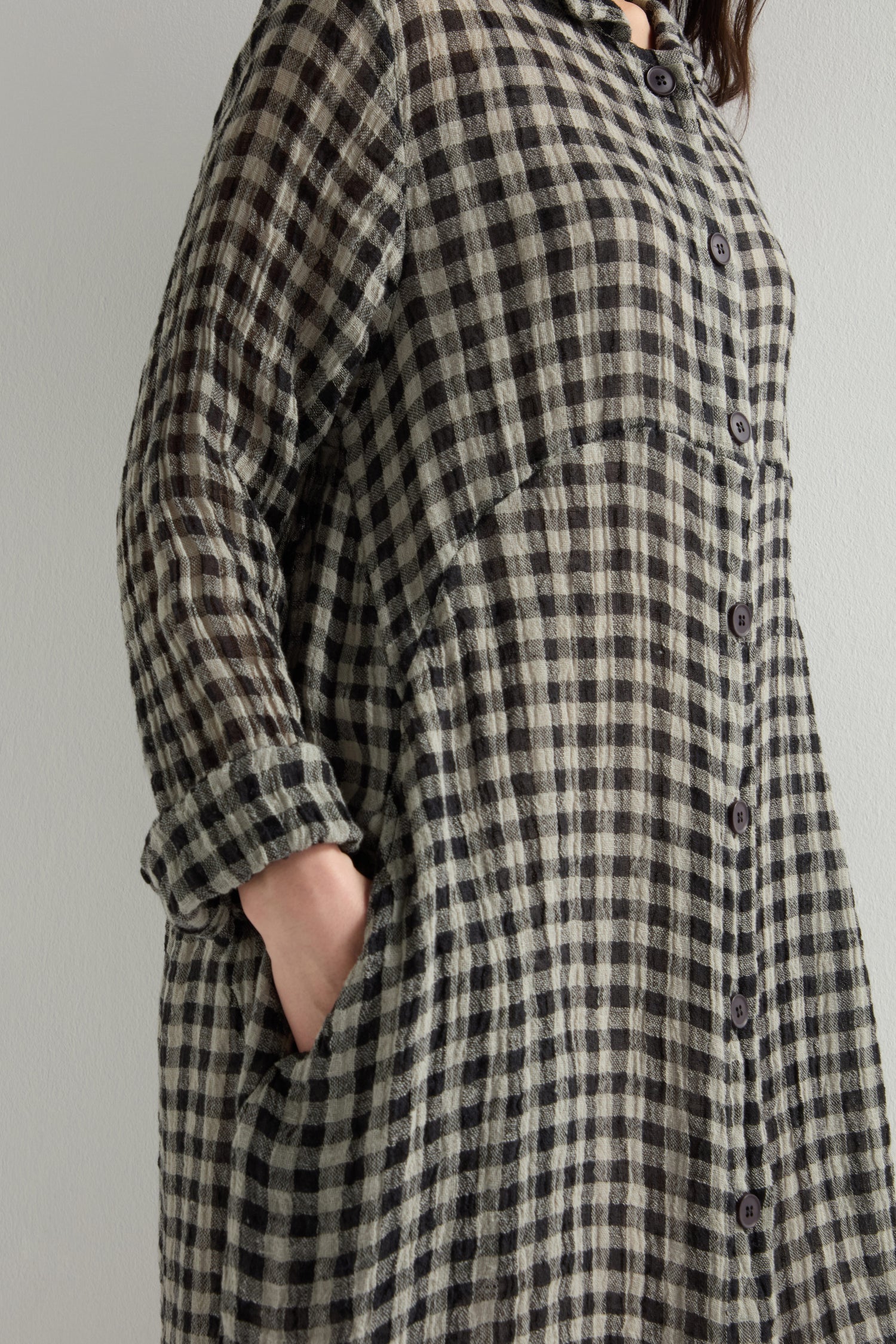 Linen Check Shirt Dress