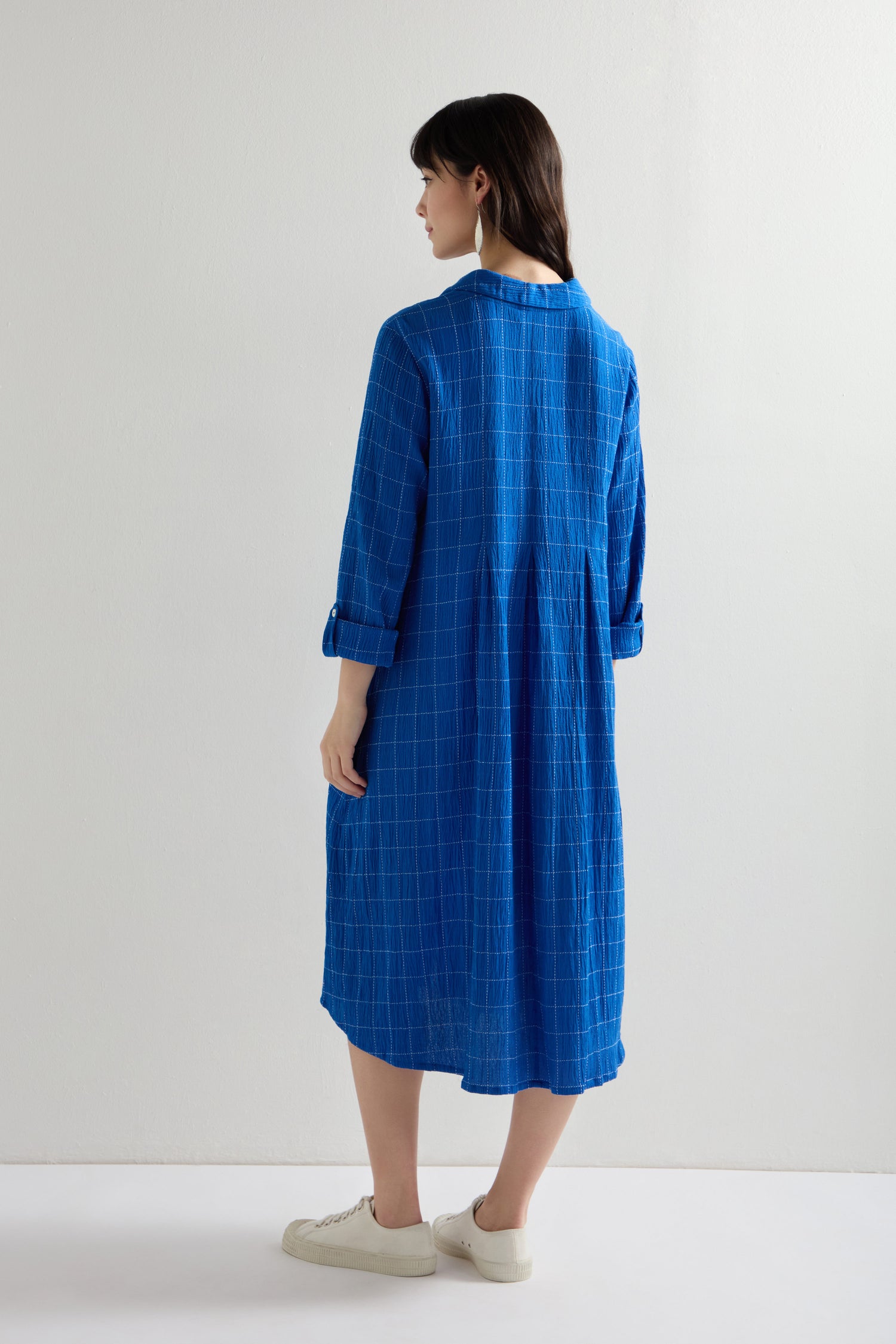 Stitched Grid Check Dress