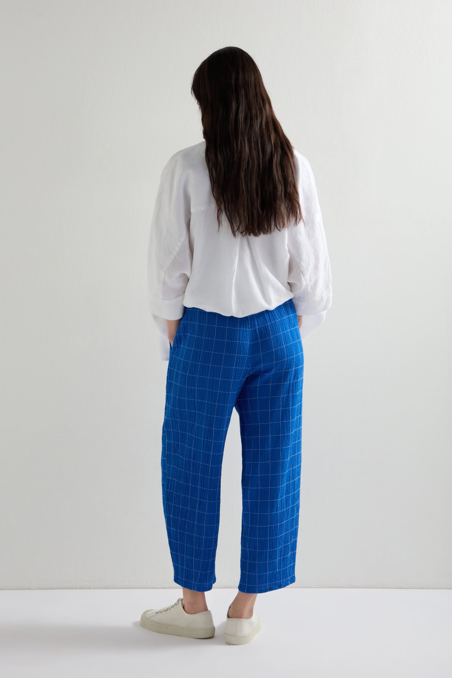 Stitched Grid Check Bubble Trouser