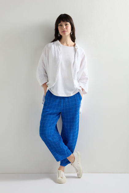 Stitched Grid Check Bubble Trouser