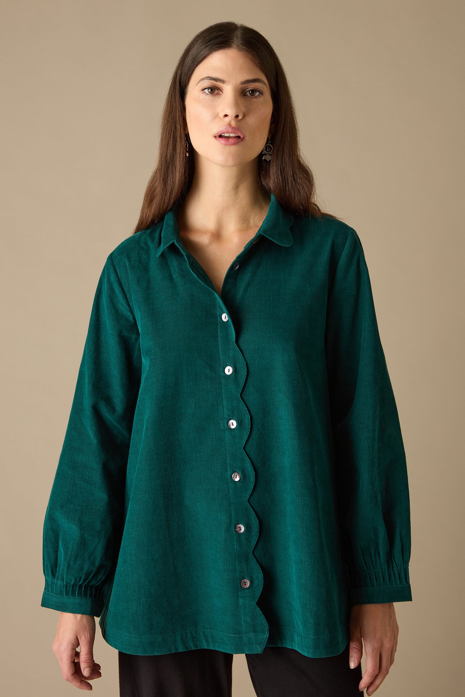 Babycord Scalloped Edge Shirt