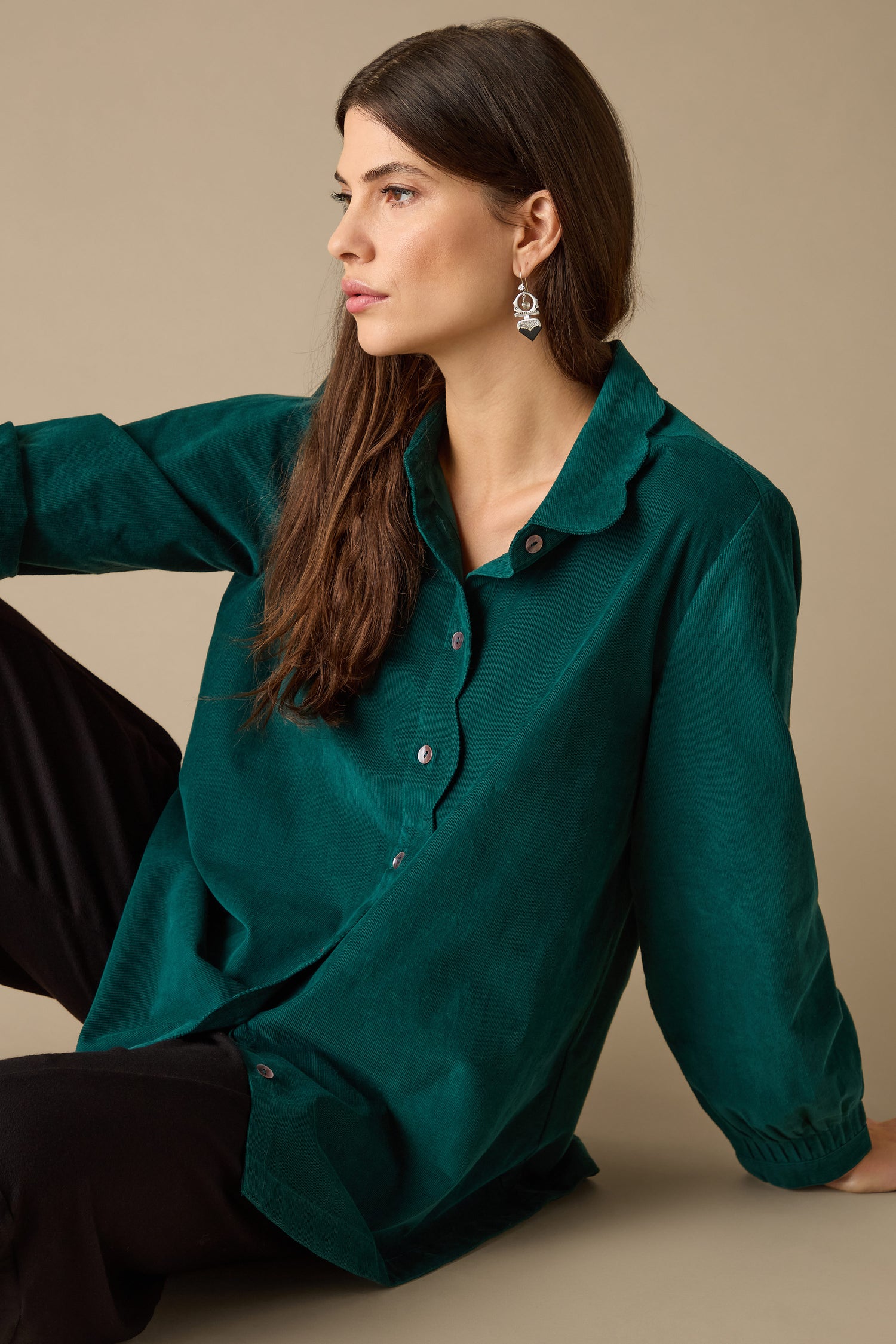 Babycord Scalloped Edge Shirt