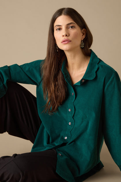 Babycord Scalloped Edge Shirt