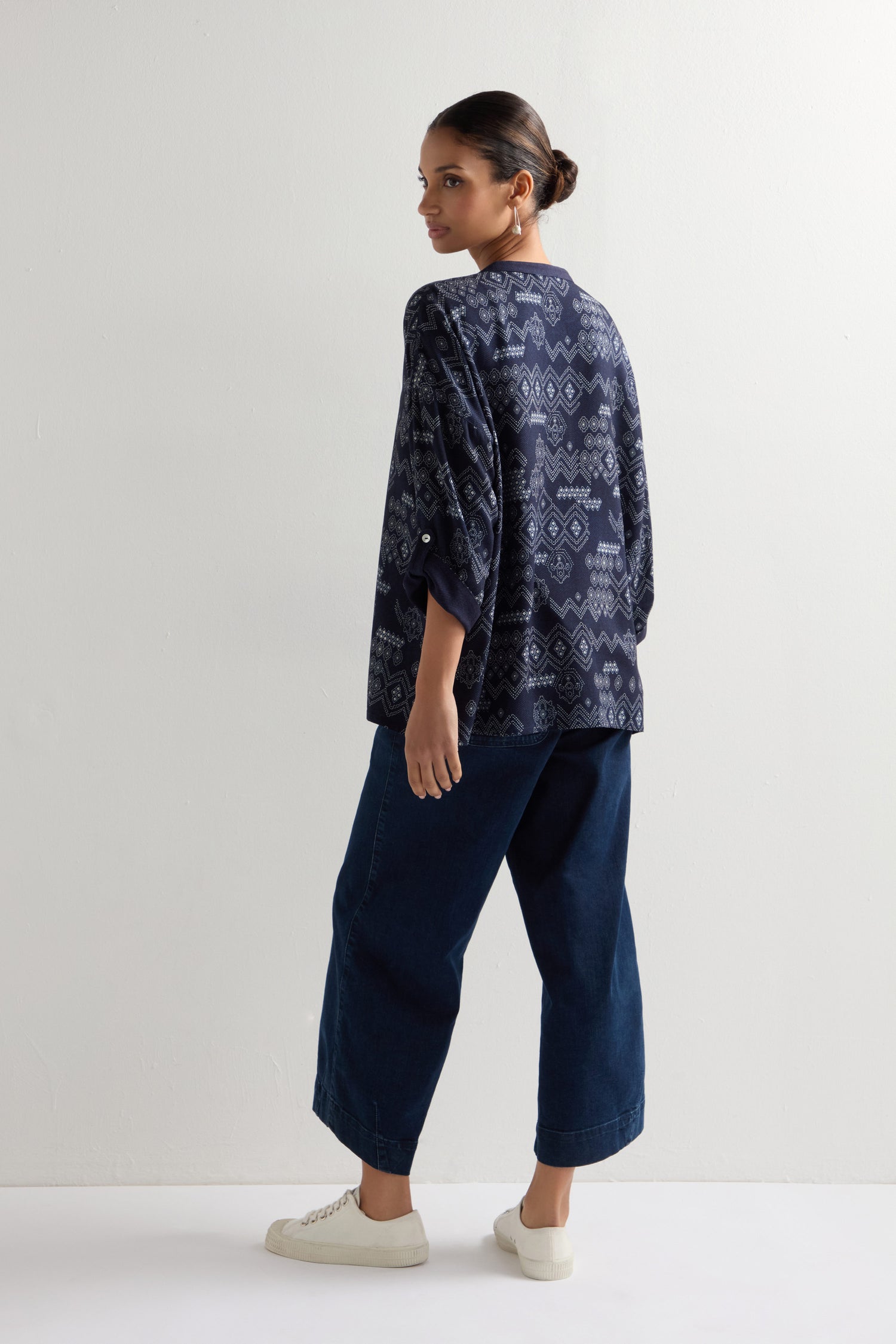 Stitched Print Boxy Shirt