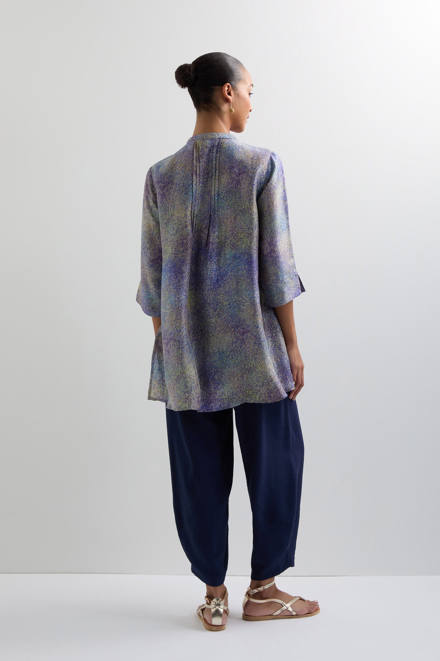 Abstract Speckled Silk Shirt