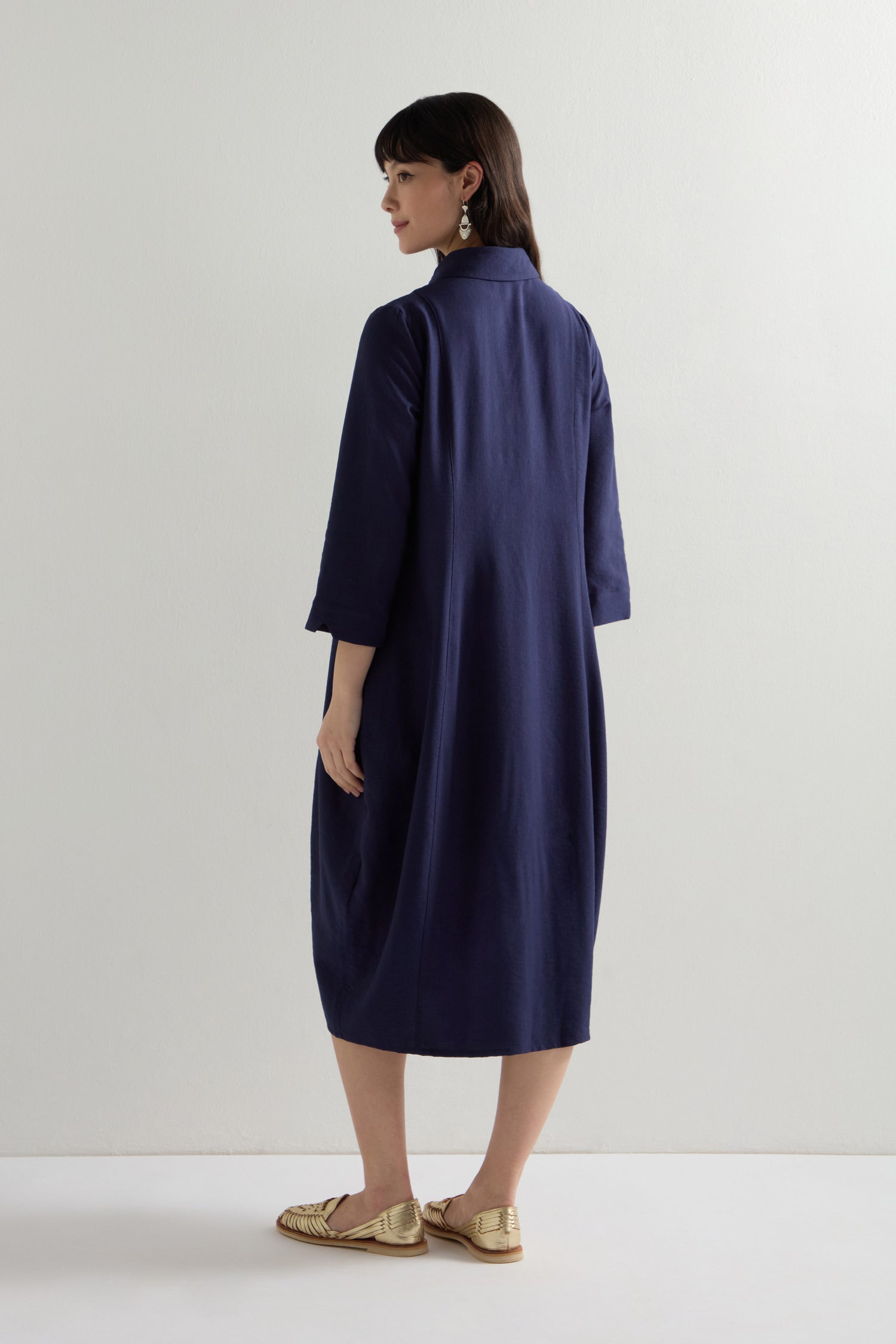 Textured Viscose Shirt Dress