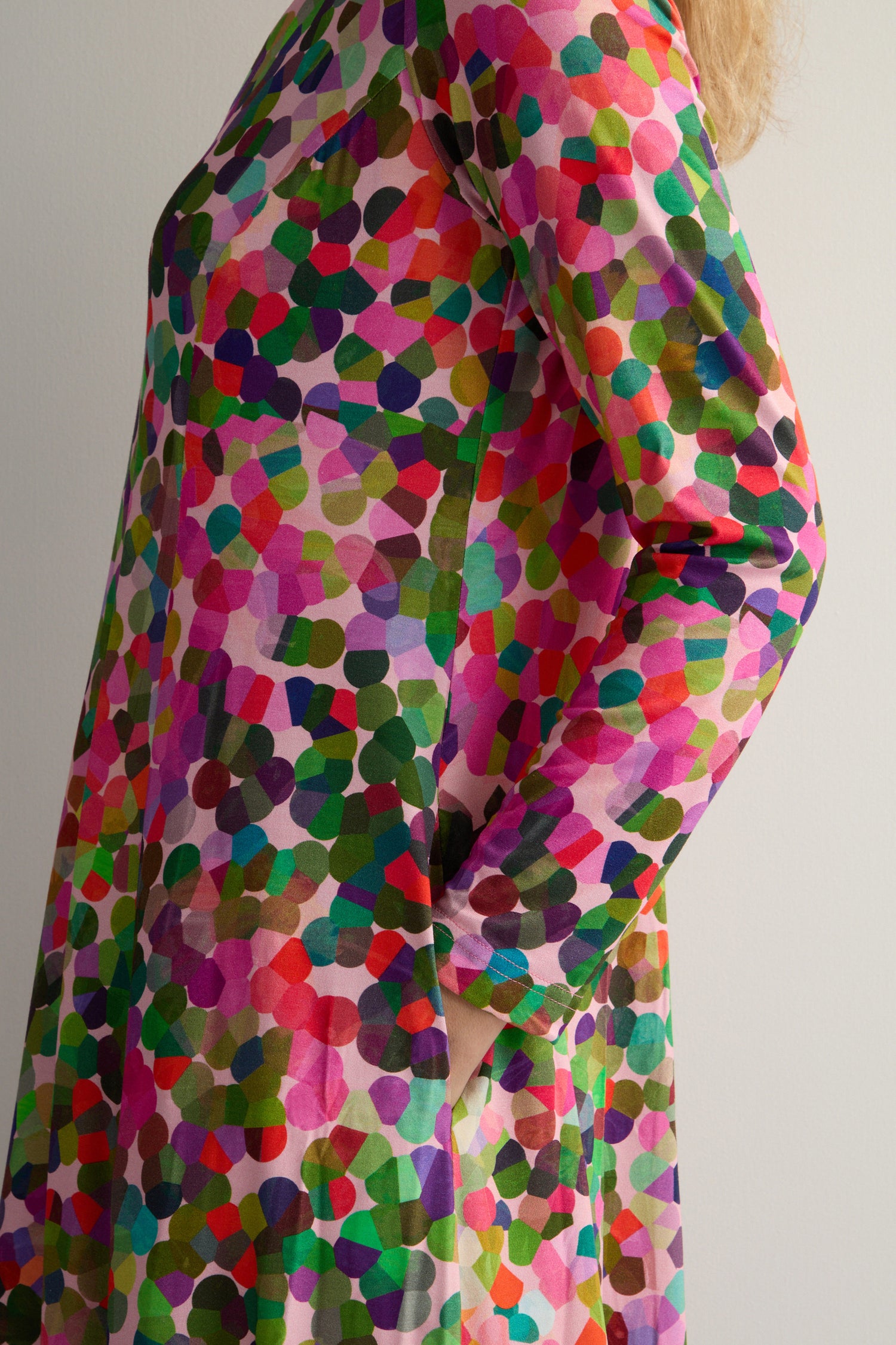 Abstract Confetti Jersey Flared Dress