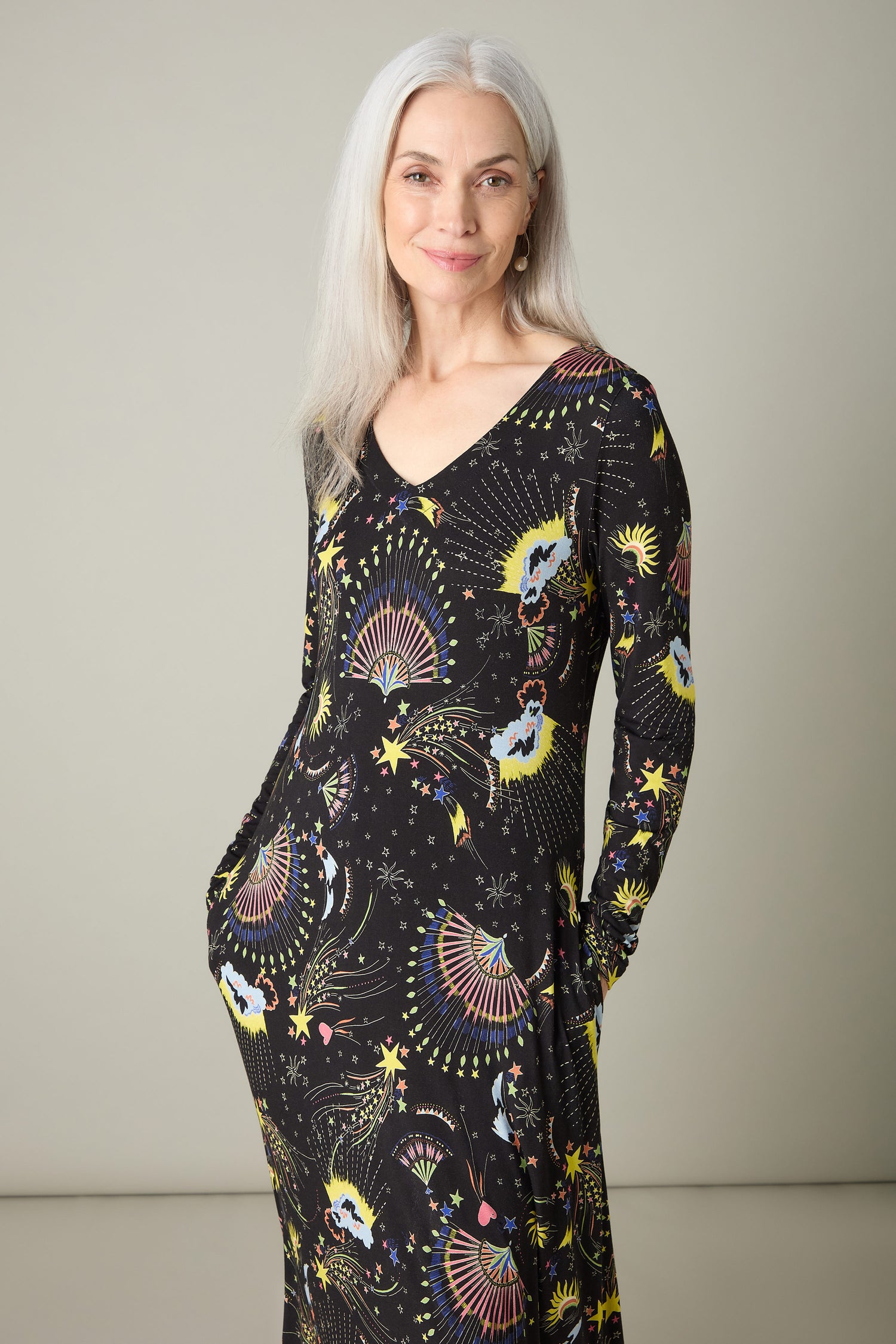 Celestial Dreams Jersey A Line Maxi Dress