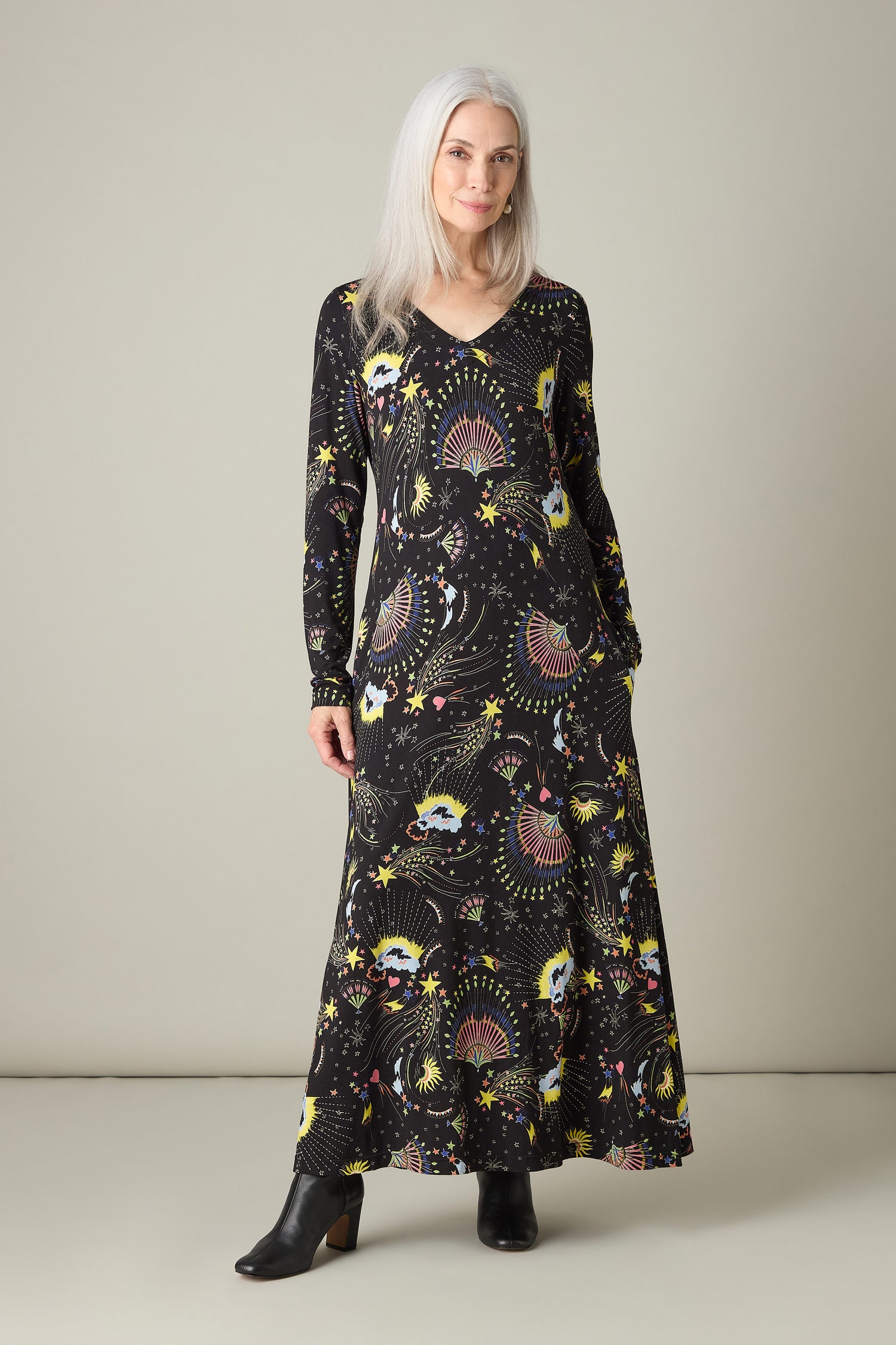 Celestial Dreams Jersey A Line Maxi Dress