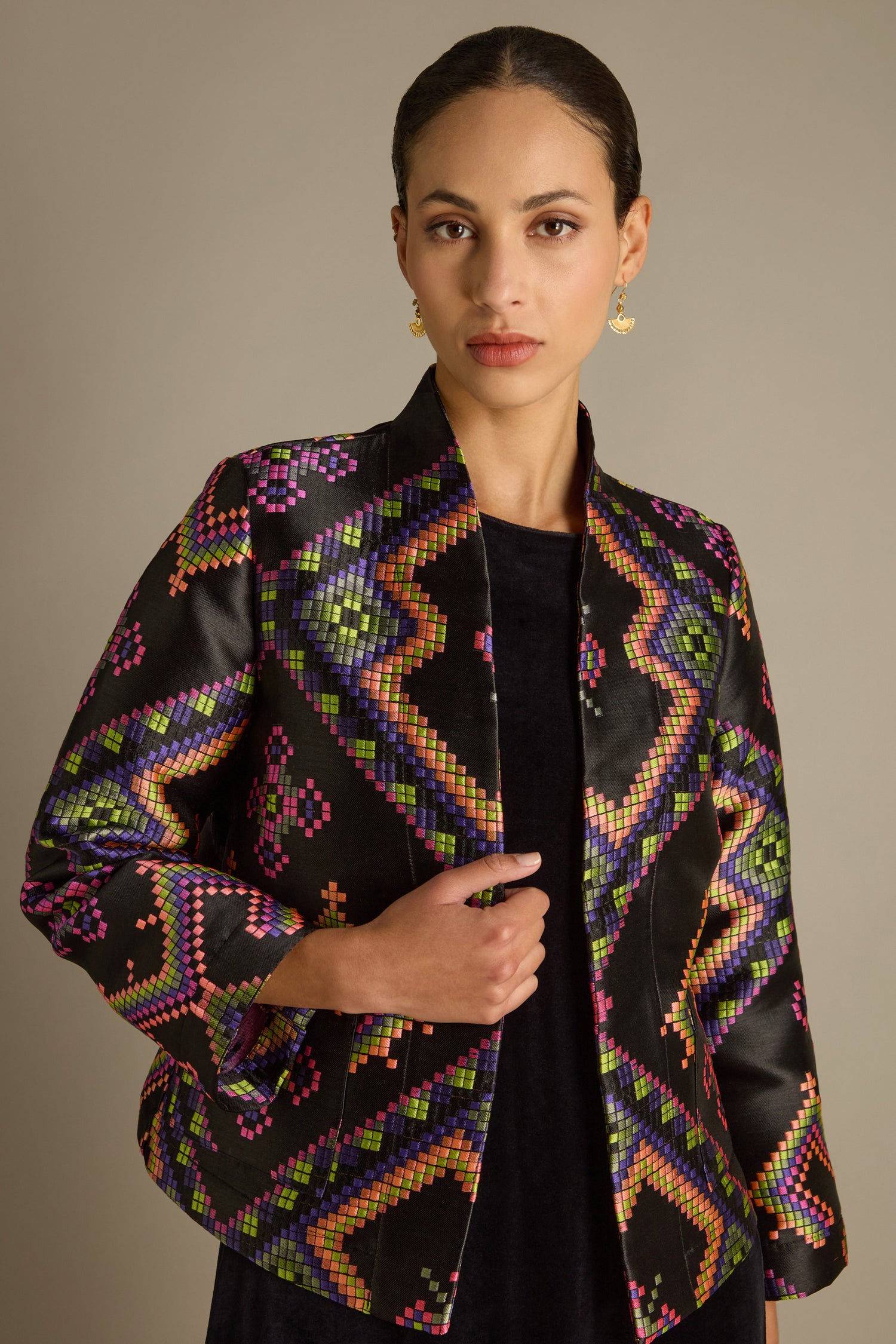 Pixelated Jacquard Jacket