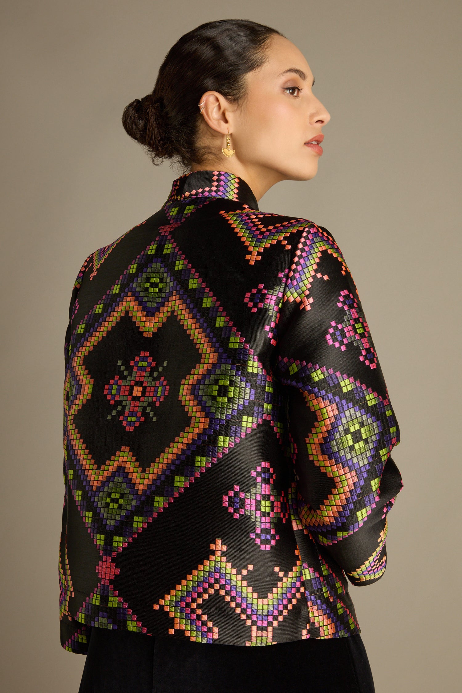 Pixelated Jacquard Jacket