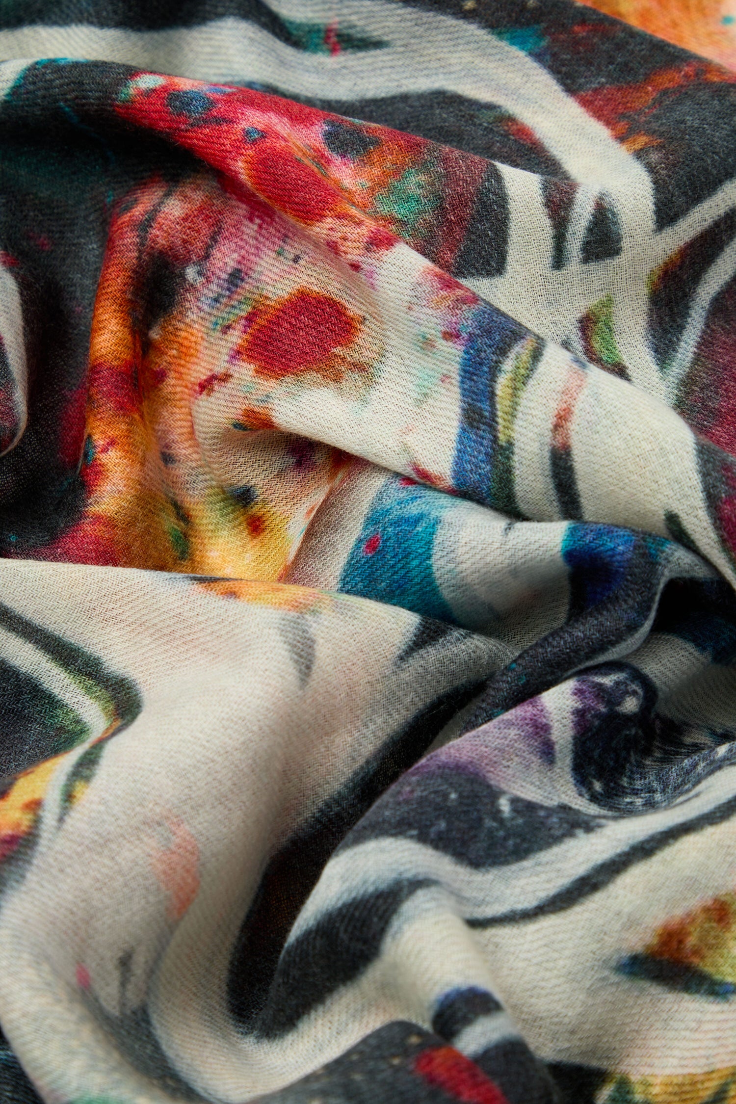 A Planetary Wool Scarf, perfect for all-occasion styling and serving as a statement accessory.