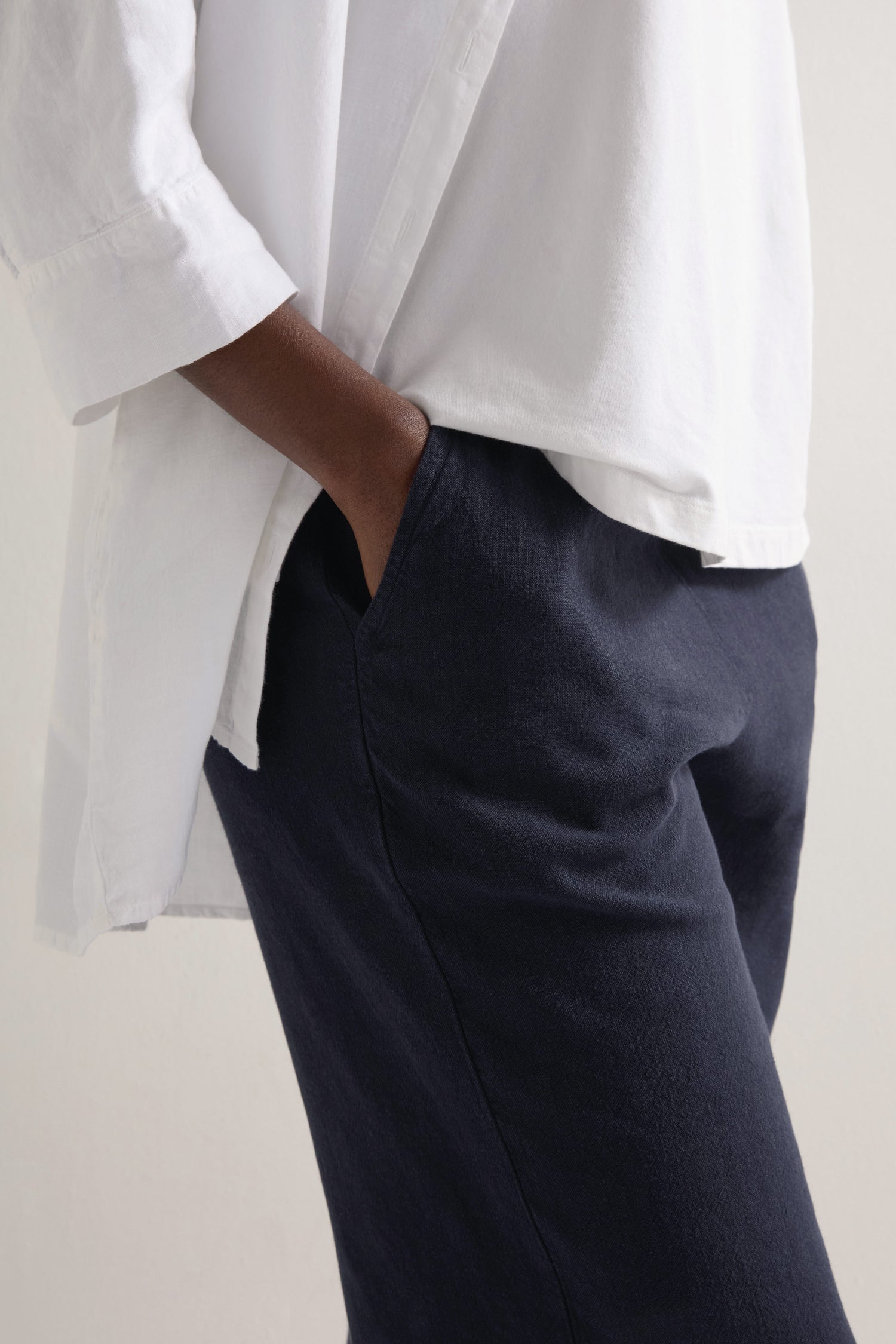 Twisted Linen Wide Trouser