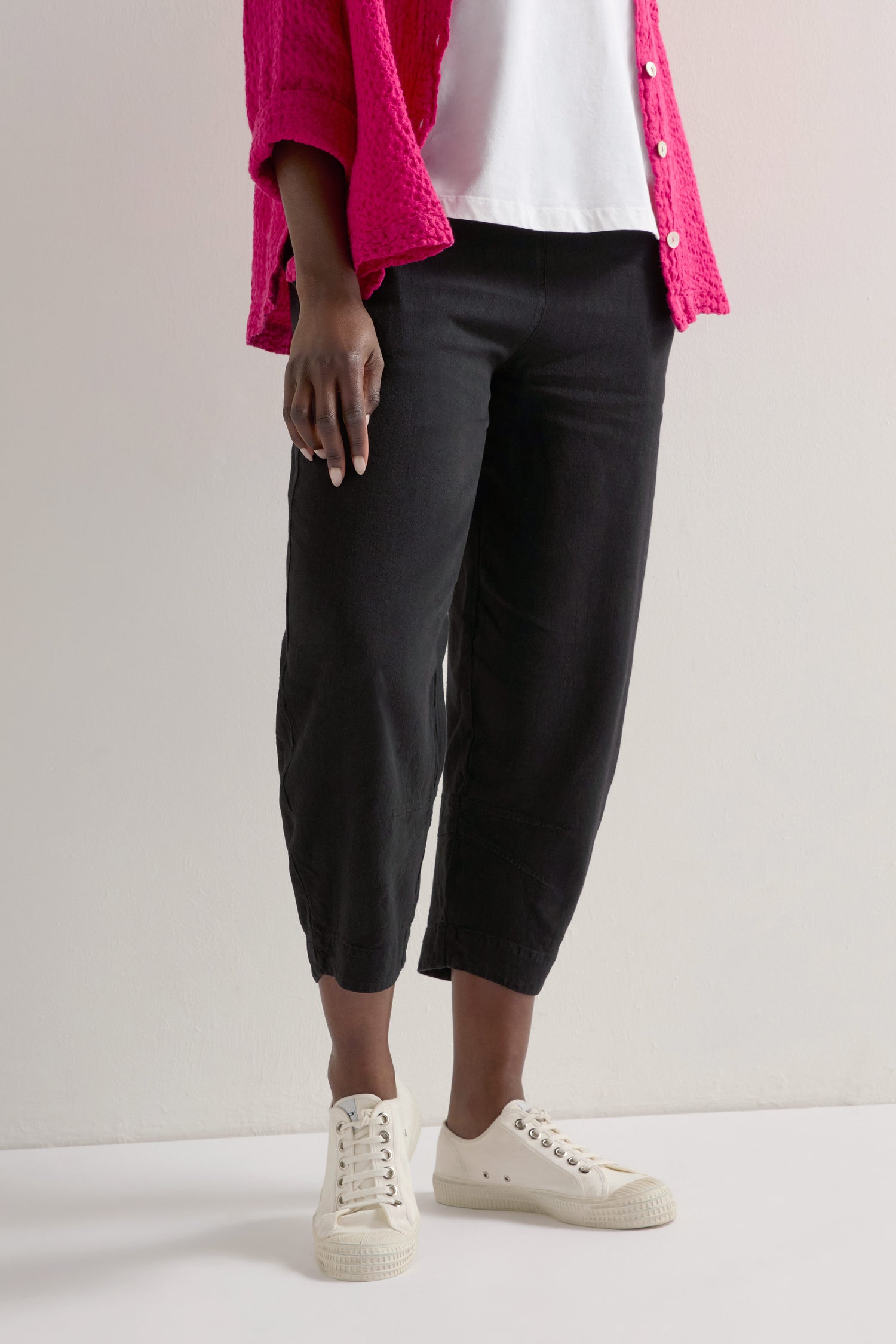 Twisted Linen Crop Bubble Trouser