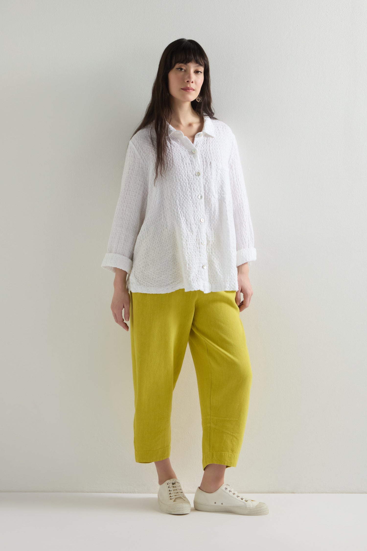 Twisted Linen Crop Bubble Trouser