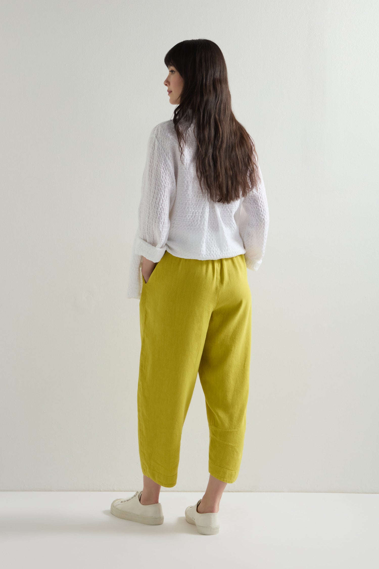 Twisted Linen Crop Bubble Trouser