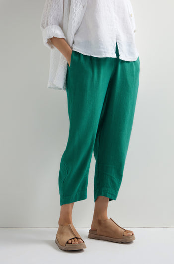 Twisted Linen Crop Bubble Trouser