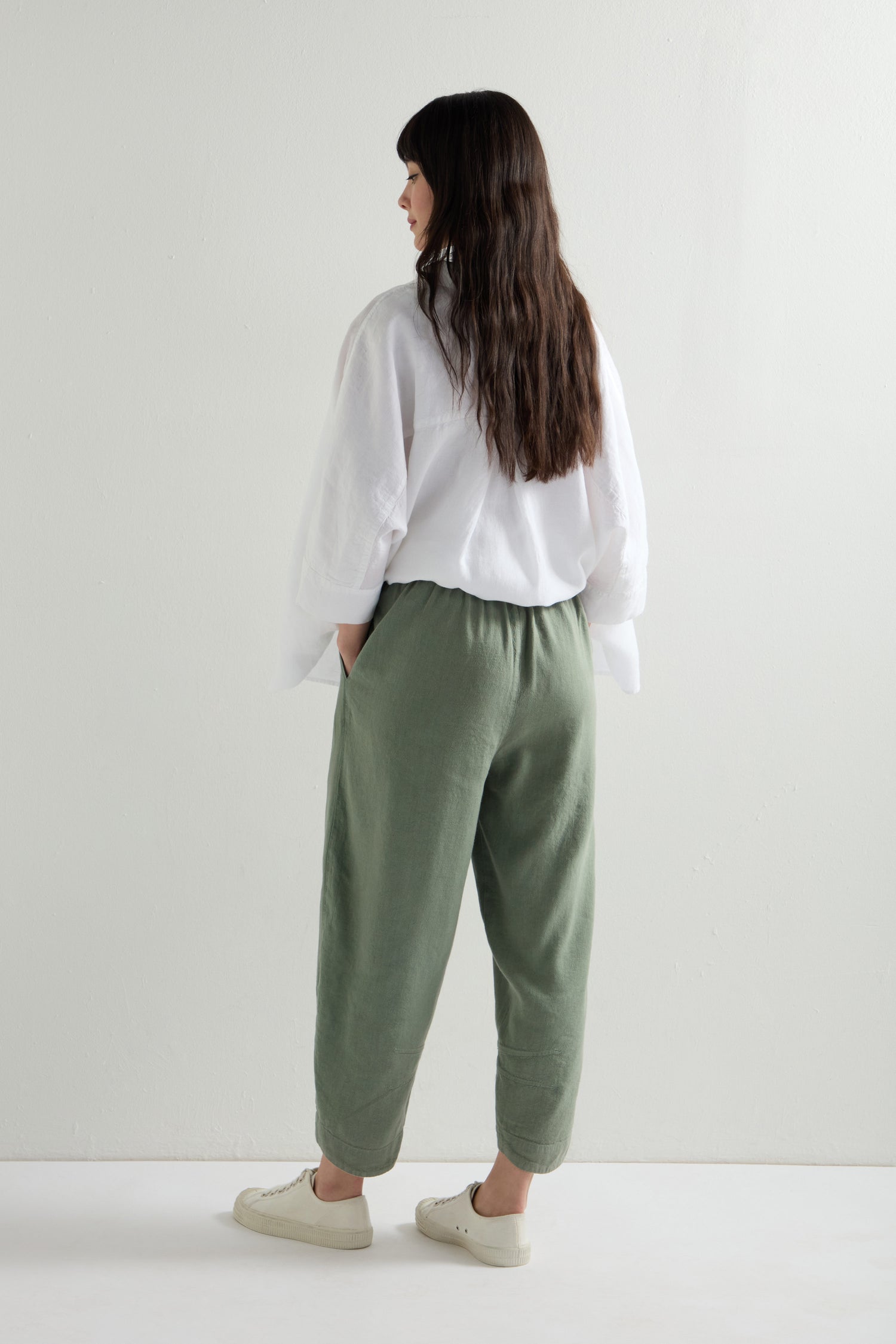 Twisted Linen Crop Bubble Trouser