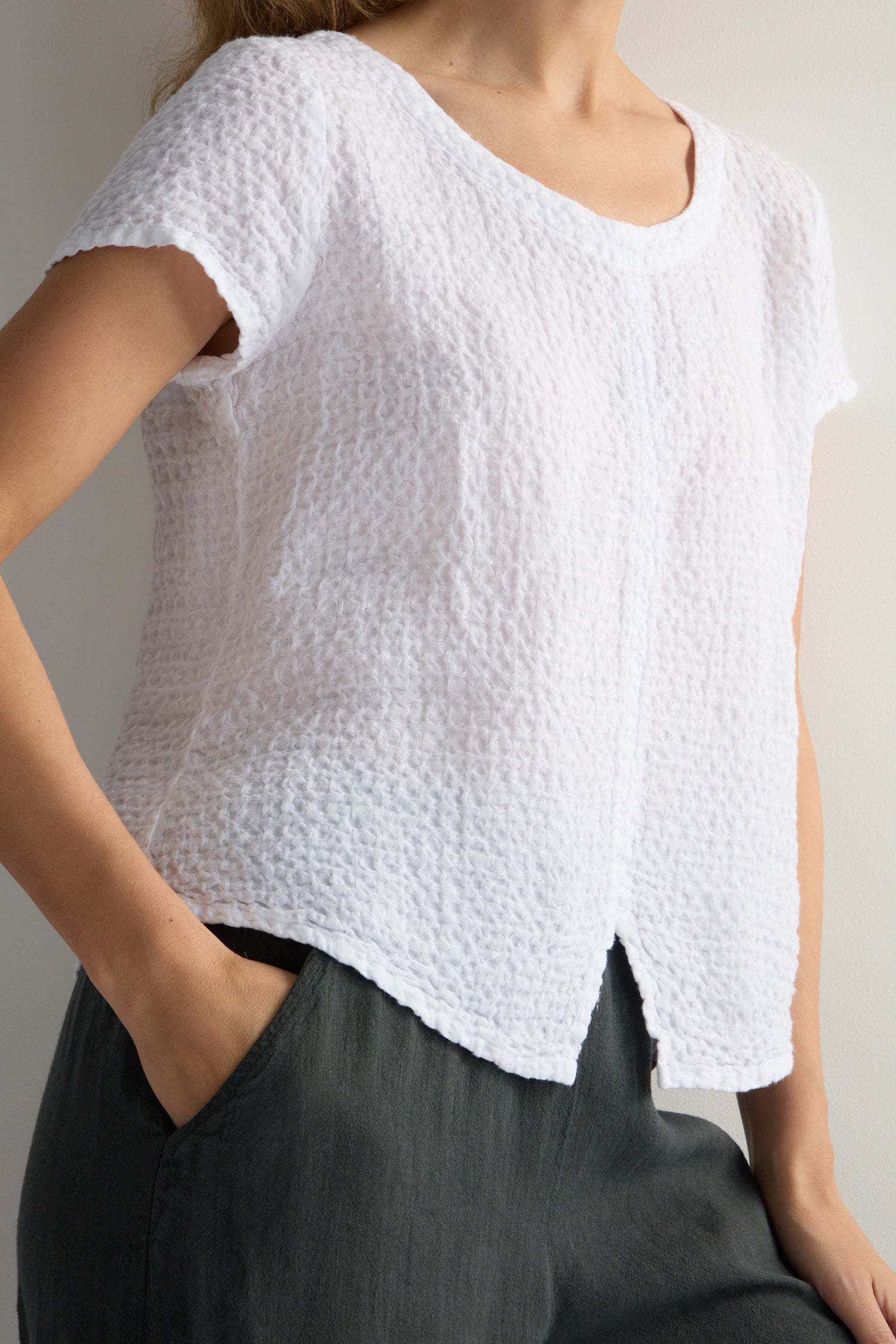 Waffle Linen Top