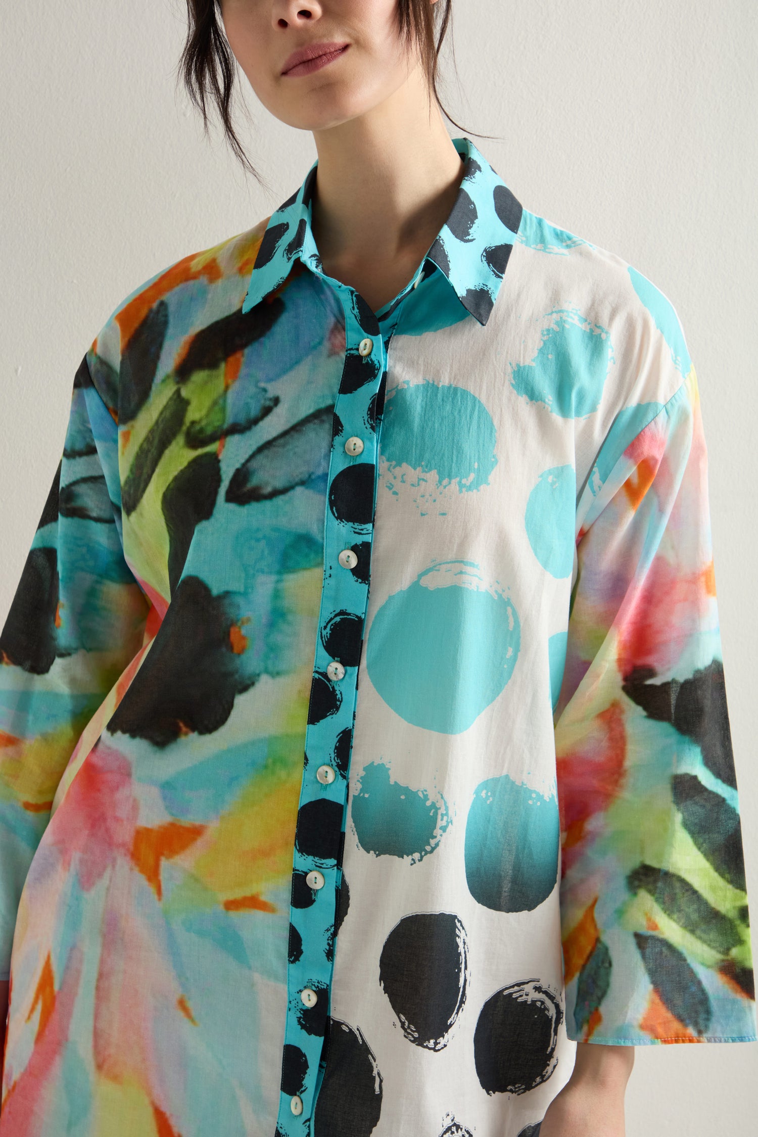 Long Flamingo Mix Print Shirt