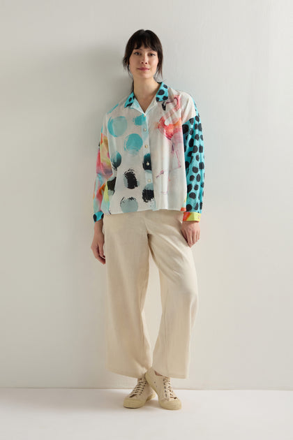 Boxy Flamingo Mix Print Shirt