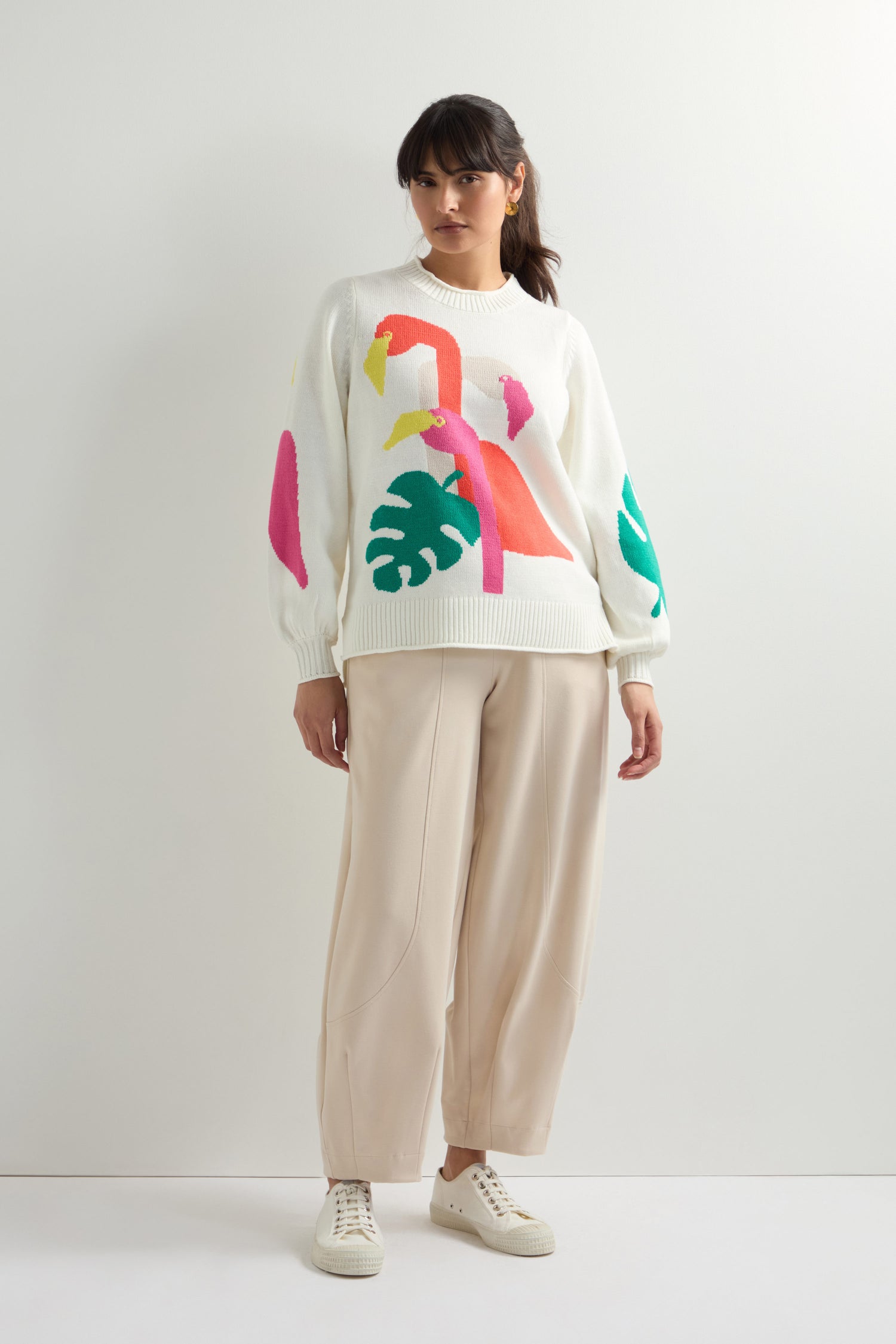 Flamingo Balloon Sleeve Knit