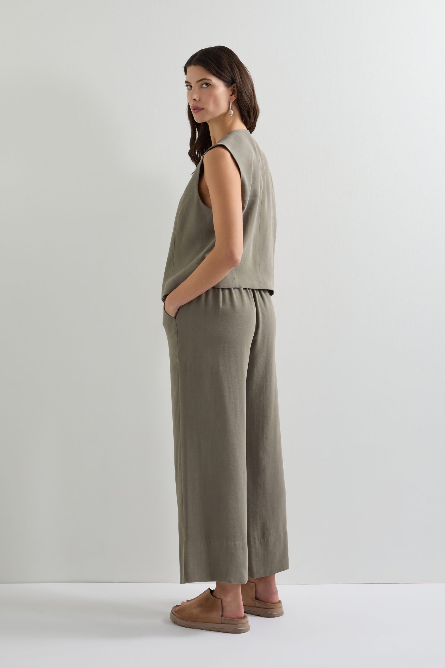 Slit Hem Pull On Trouser