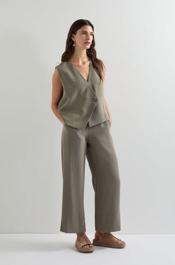 Slit Hem Pull On Trouser