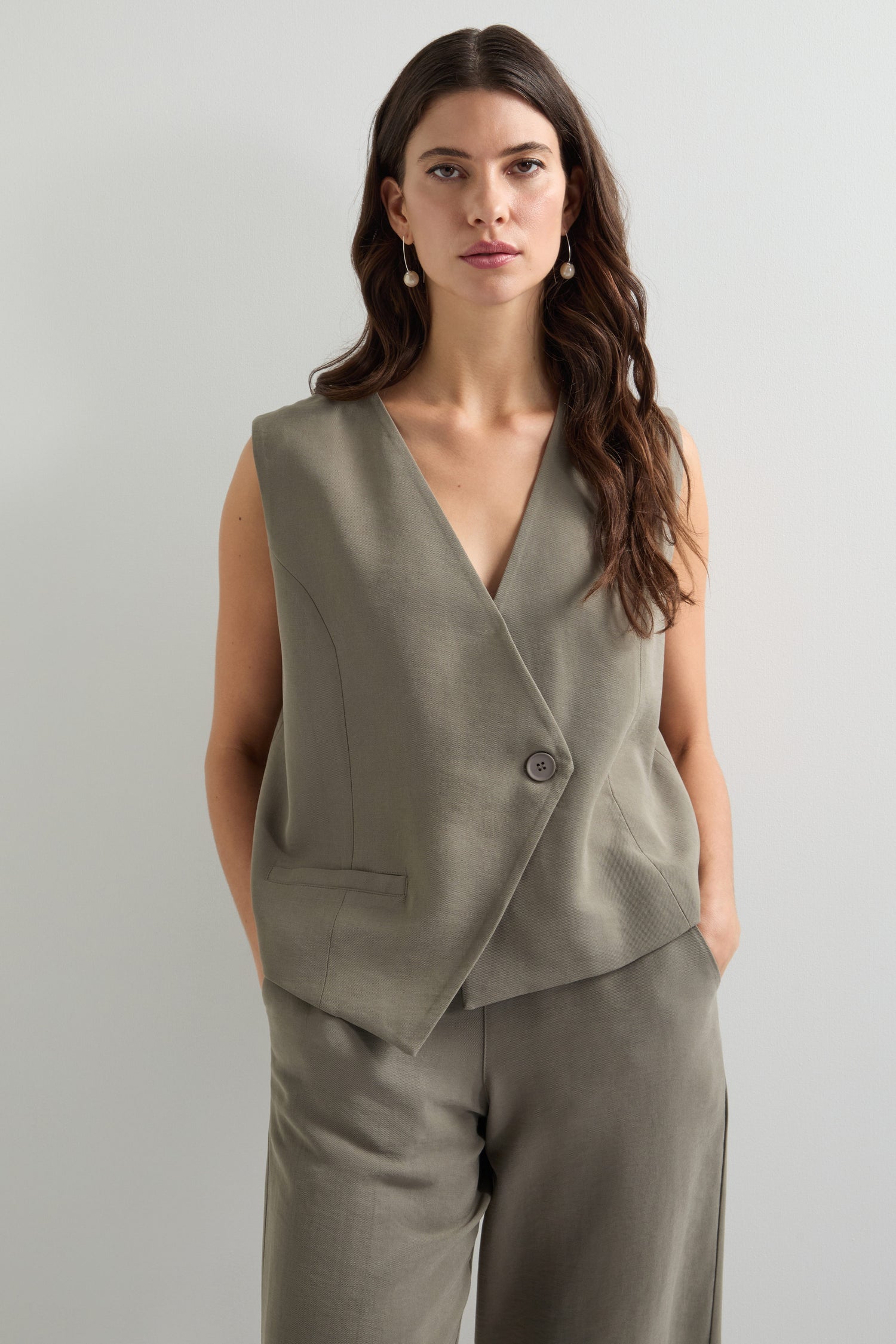 Asymmetric Button Waistcoat