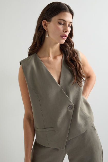 Asymmetric Button Waistcoat