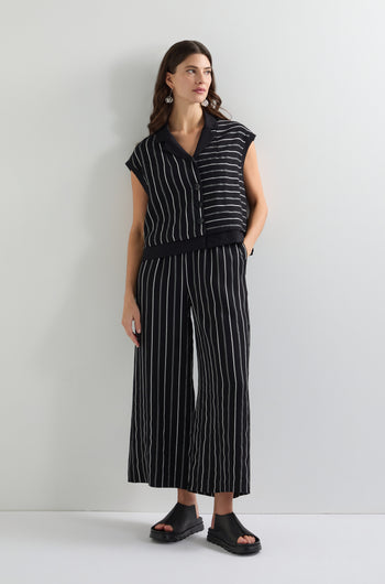 Narrow Stripe Wide Trouser