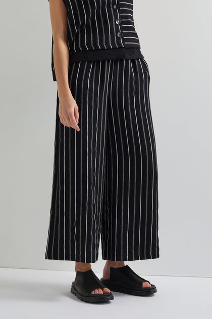 Narrow Stripe Wide Trouser