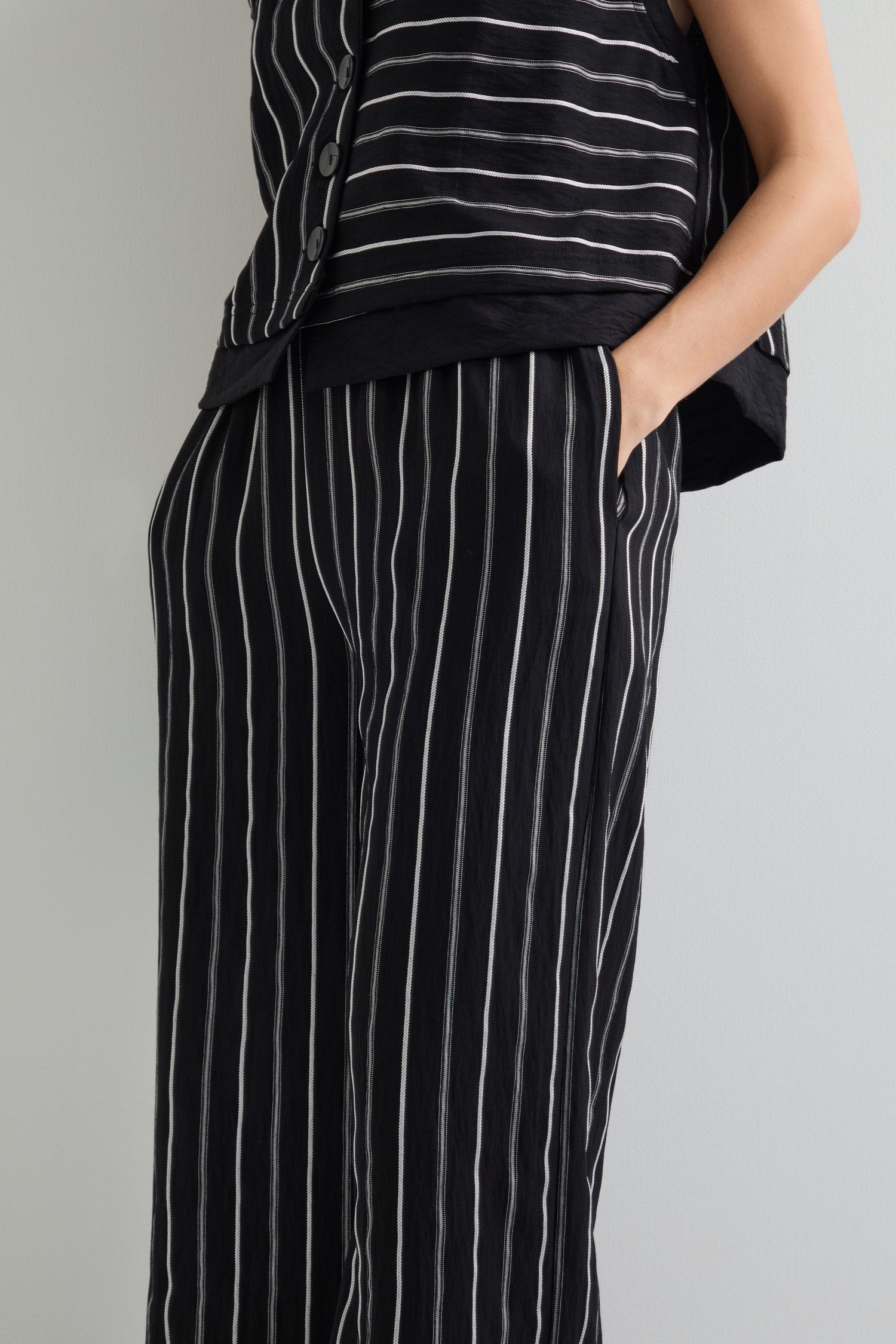 Narrow Stripe Wide Trouser