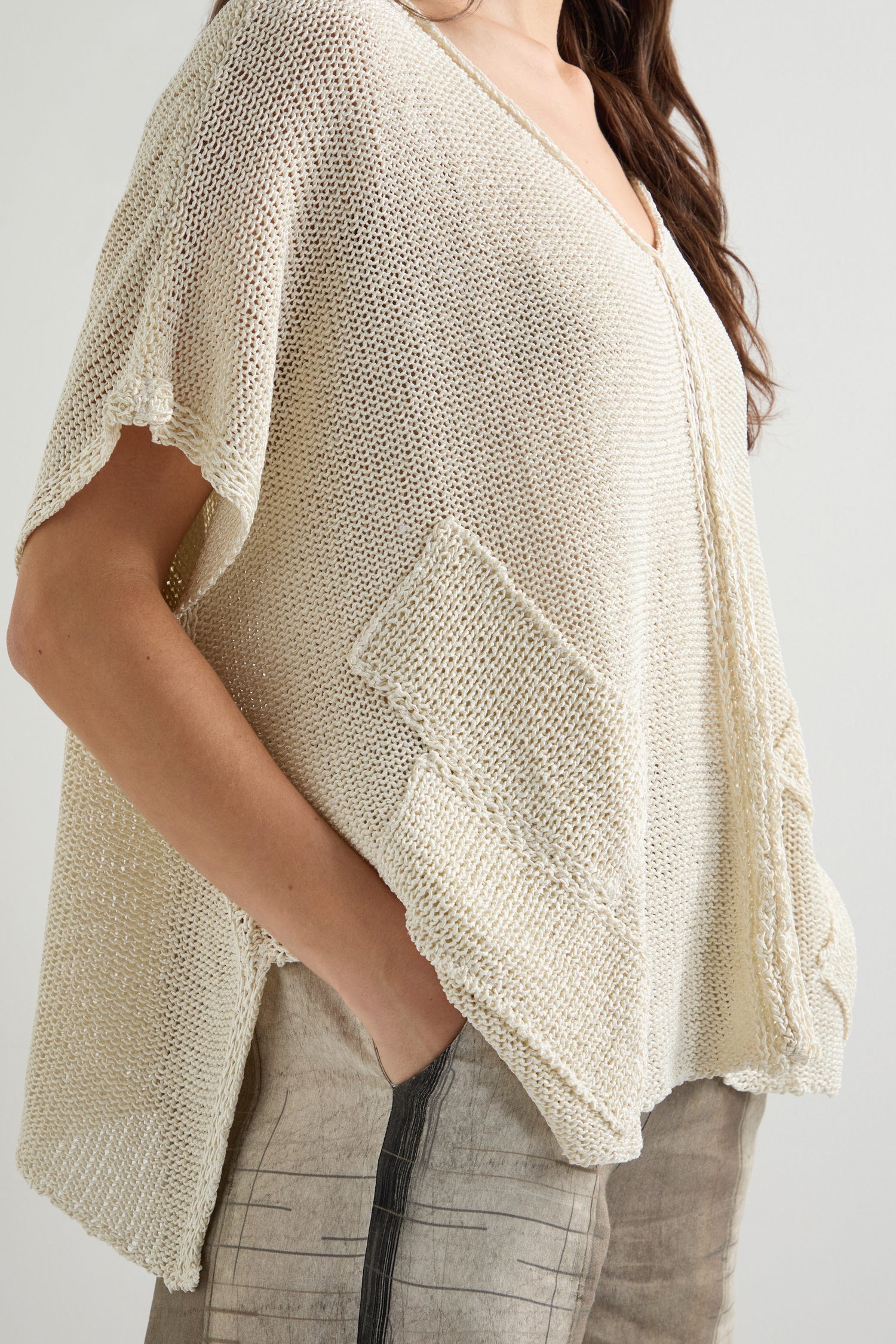 Patched Loose Weave Knit