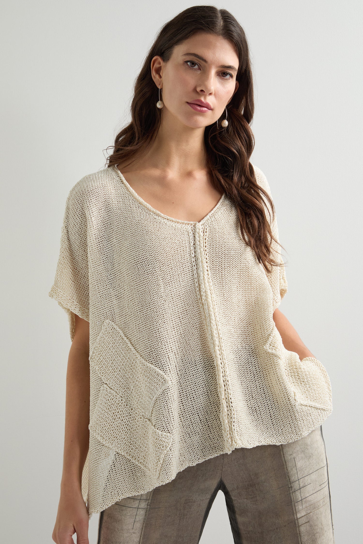 Patched Loose Weave Knit