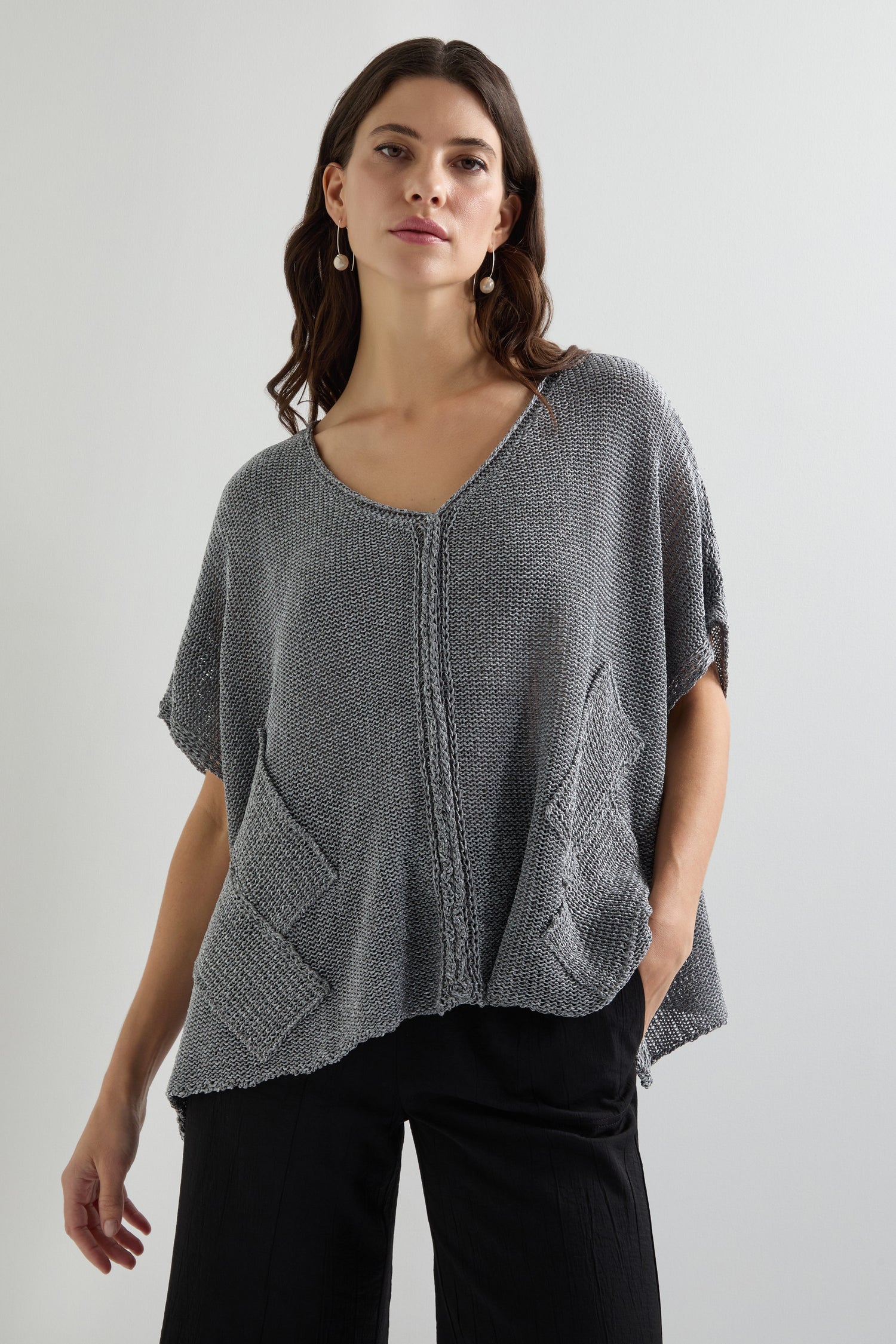 Patched Loose Weave Knit