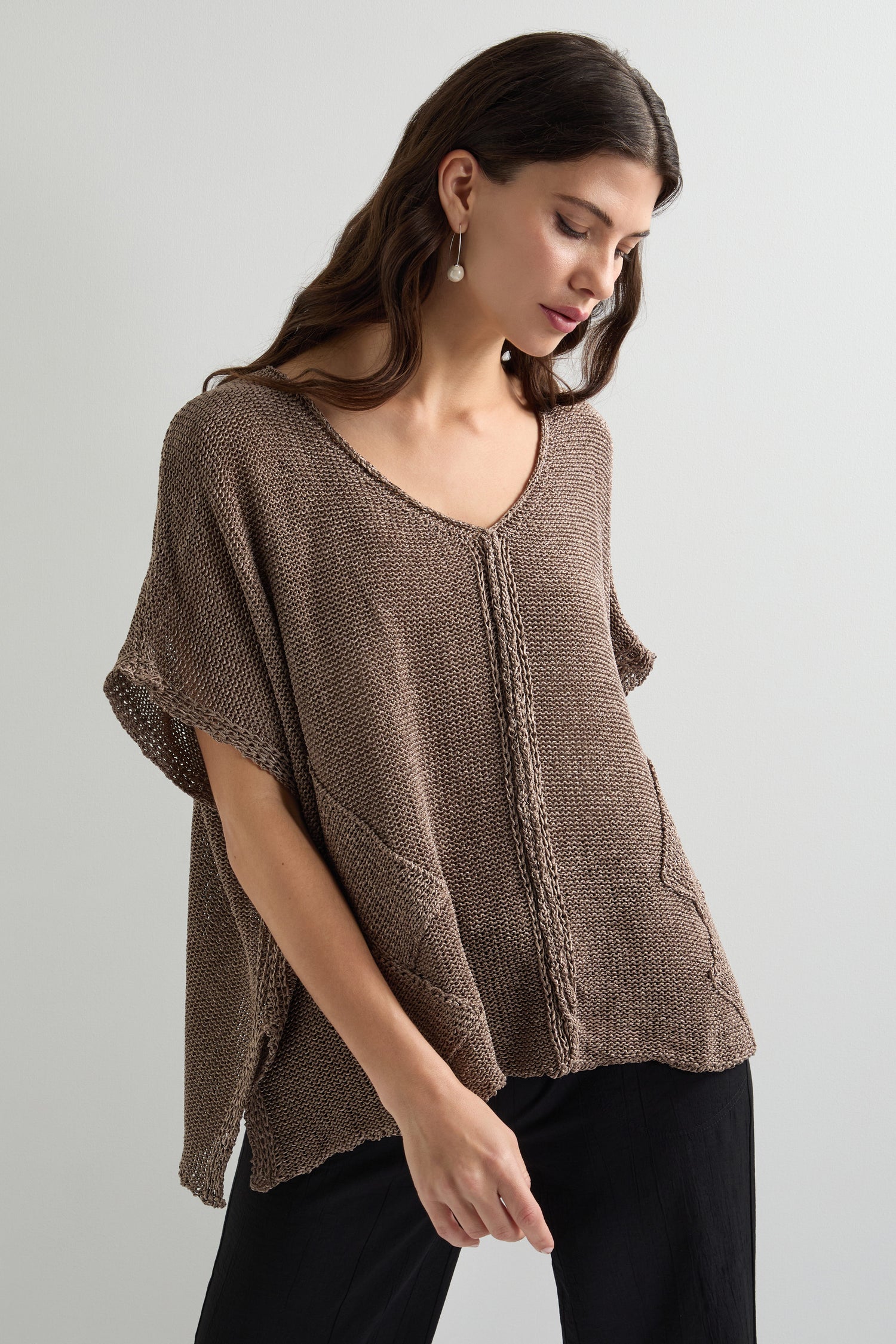 Patched Loose Weave Knit