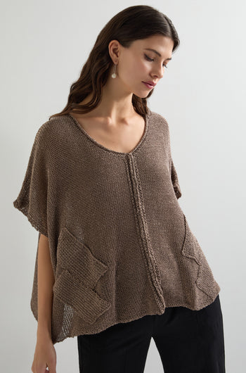 Patched Loose Weave Knit