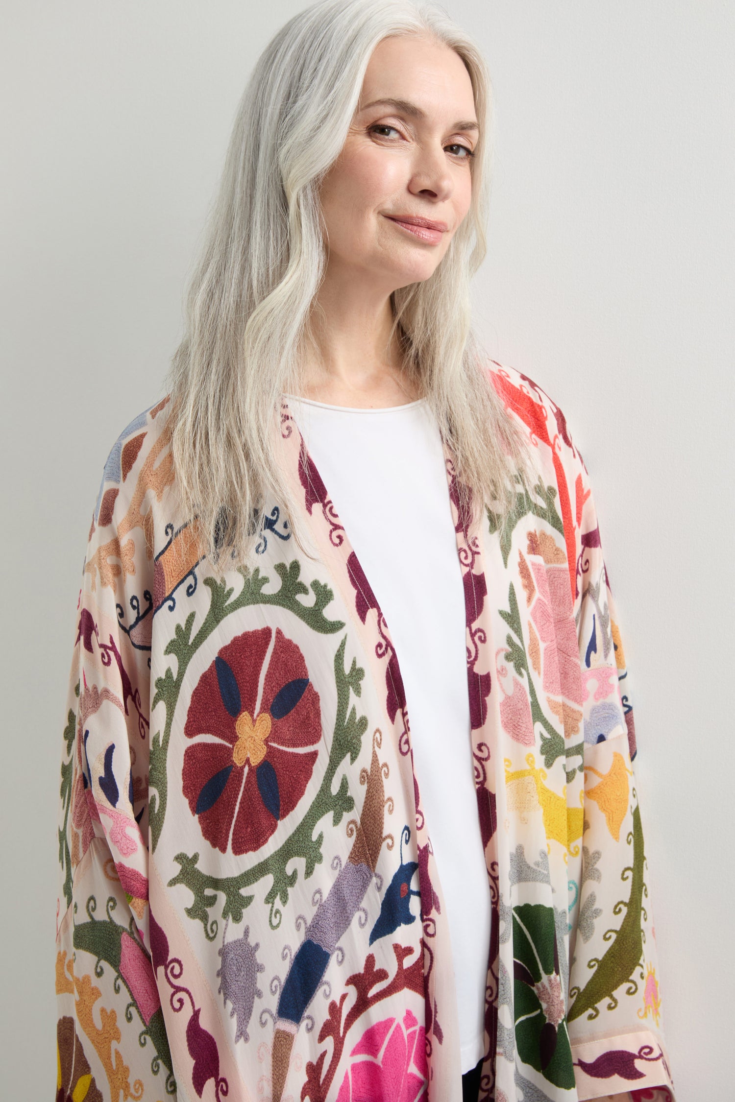 Grande Suzani Print  Kimono