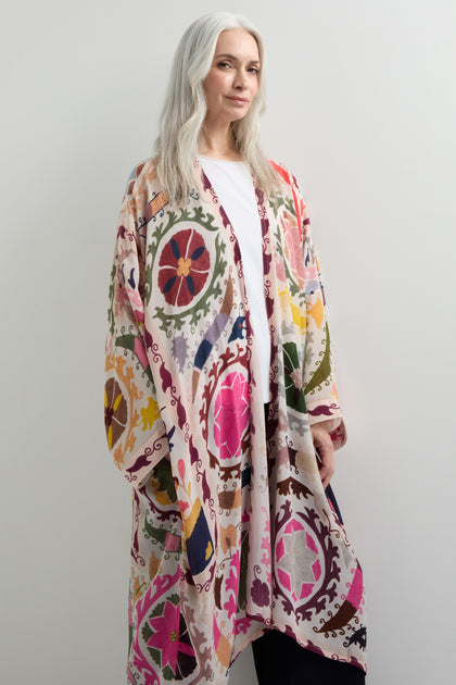 Grande Suzani Print  Kimono